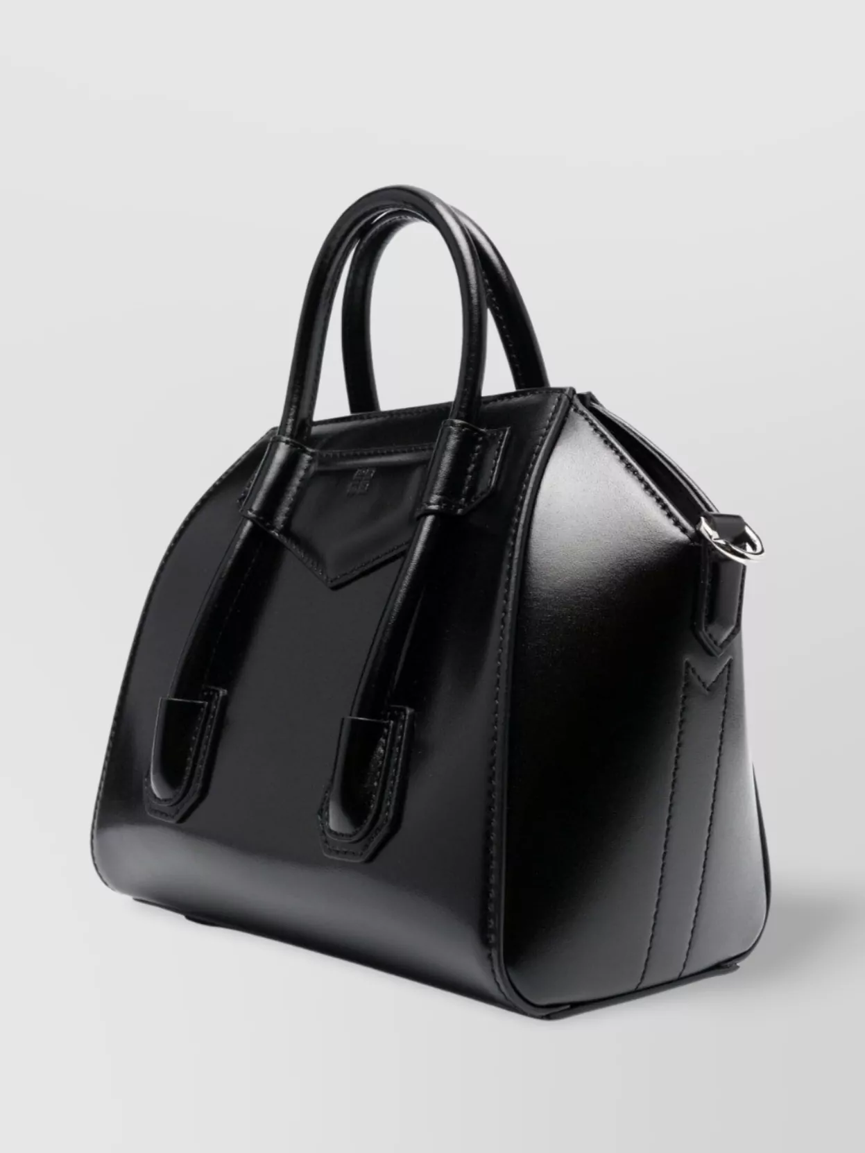 Givenchy Structured Calf Leather Shoulder Bag With Padlock In Black