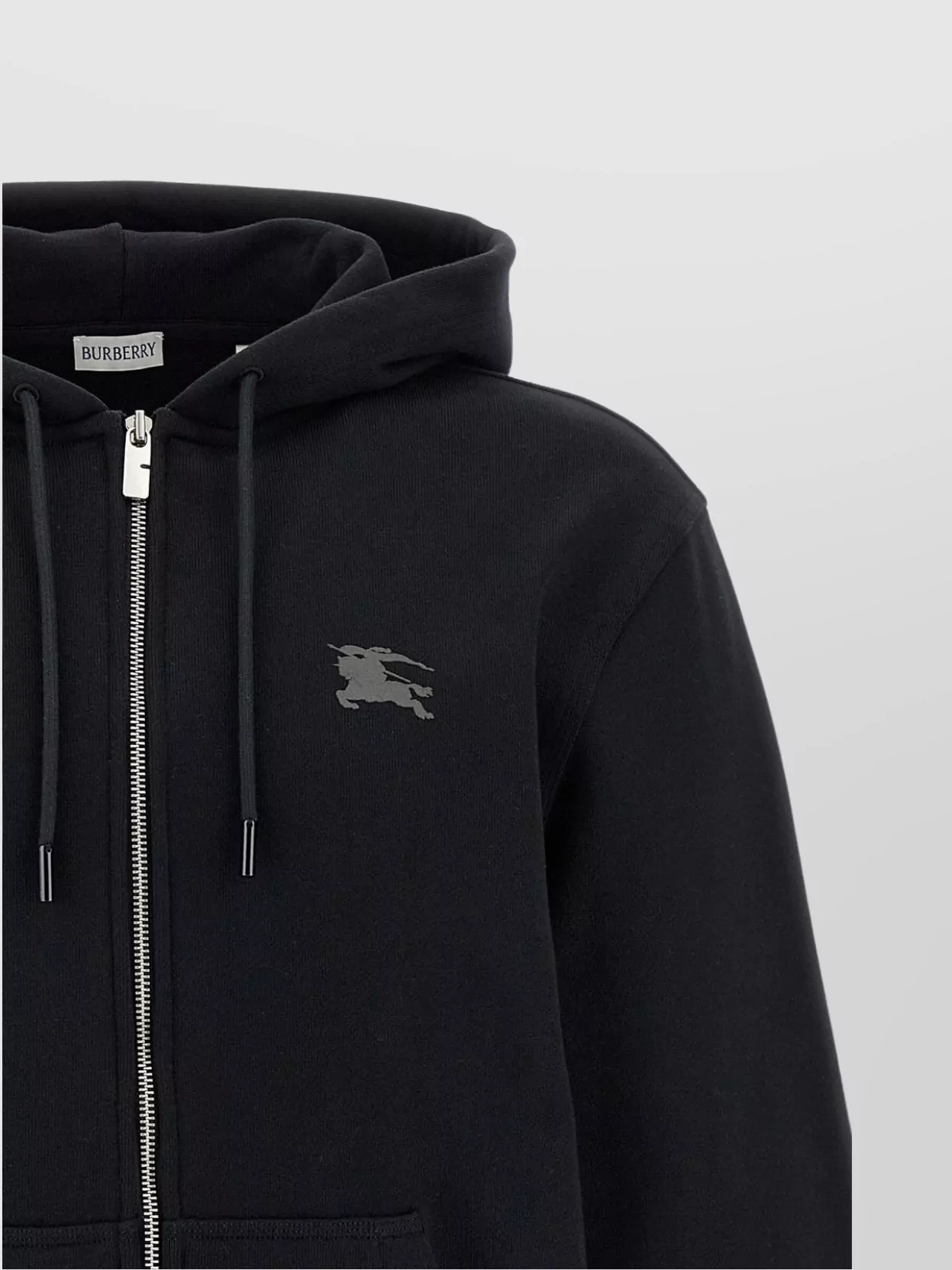 Burberry Check Trim Zip-up Drawstring Hoodie