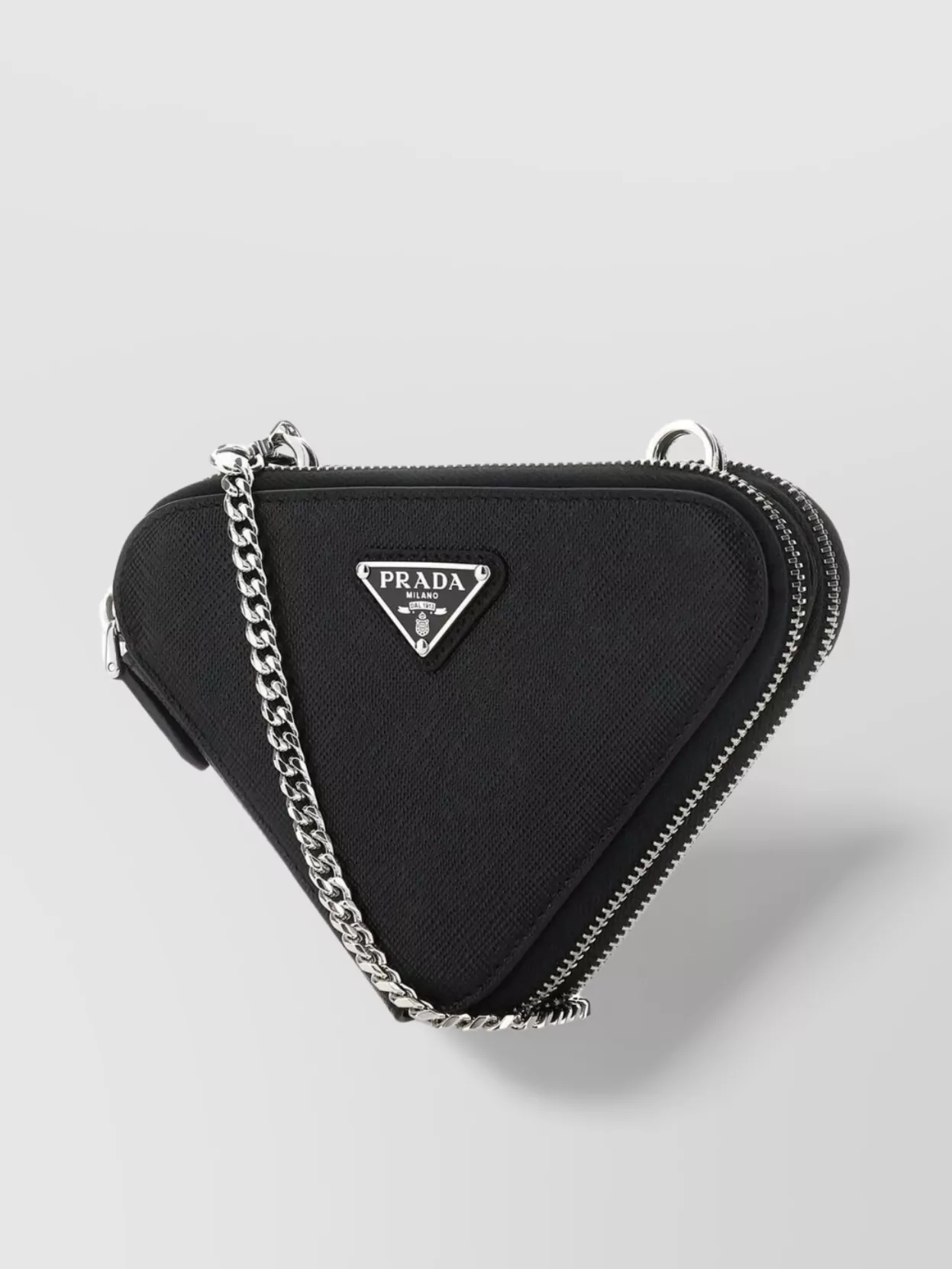 Shop Prada Leather Shoulder Bag With Chain Strap