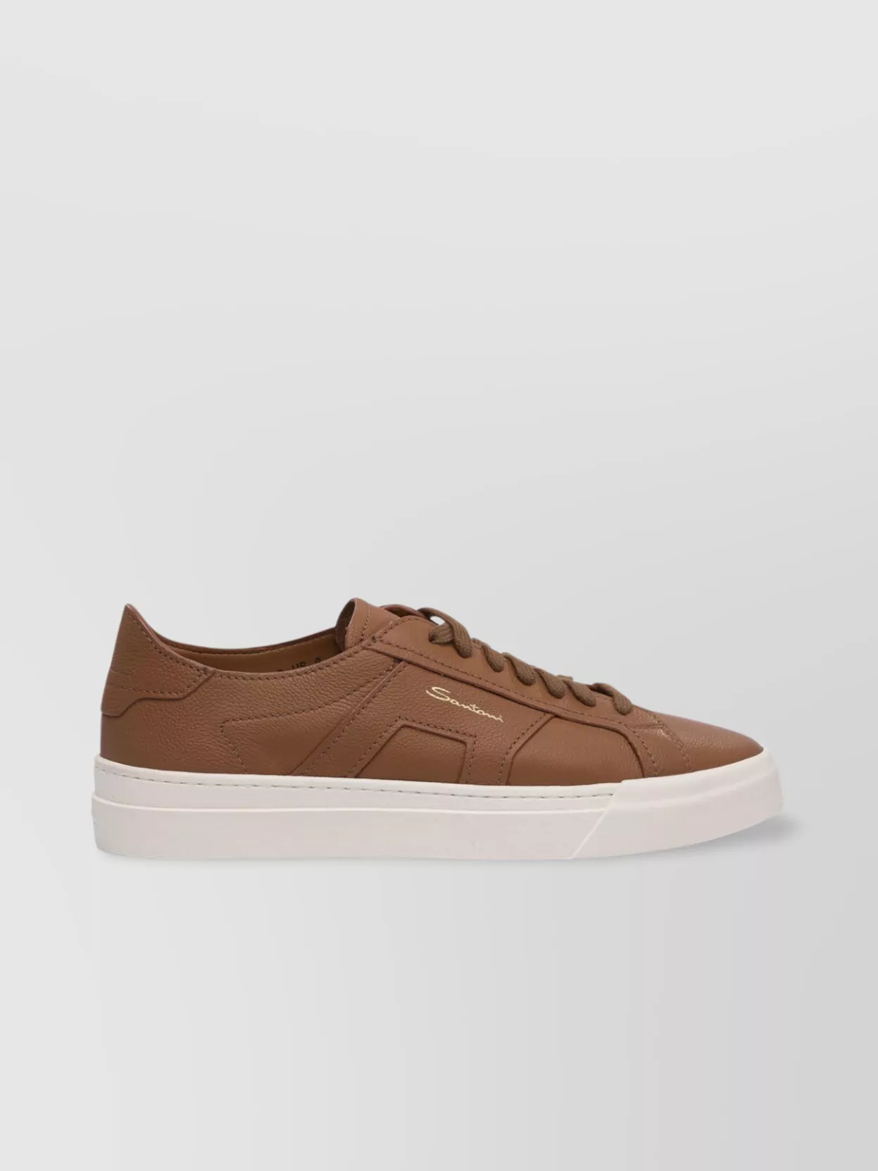 Santoni Low-Top Round Toe Rubber Sole Sneakers