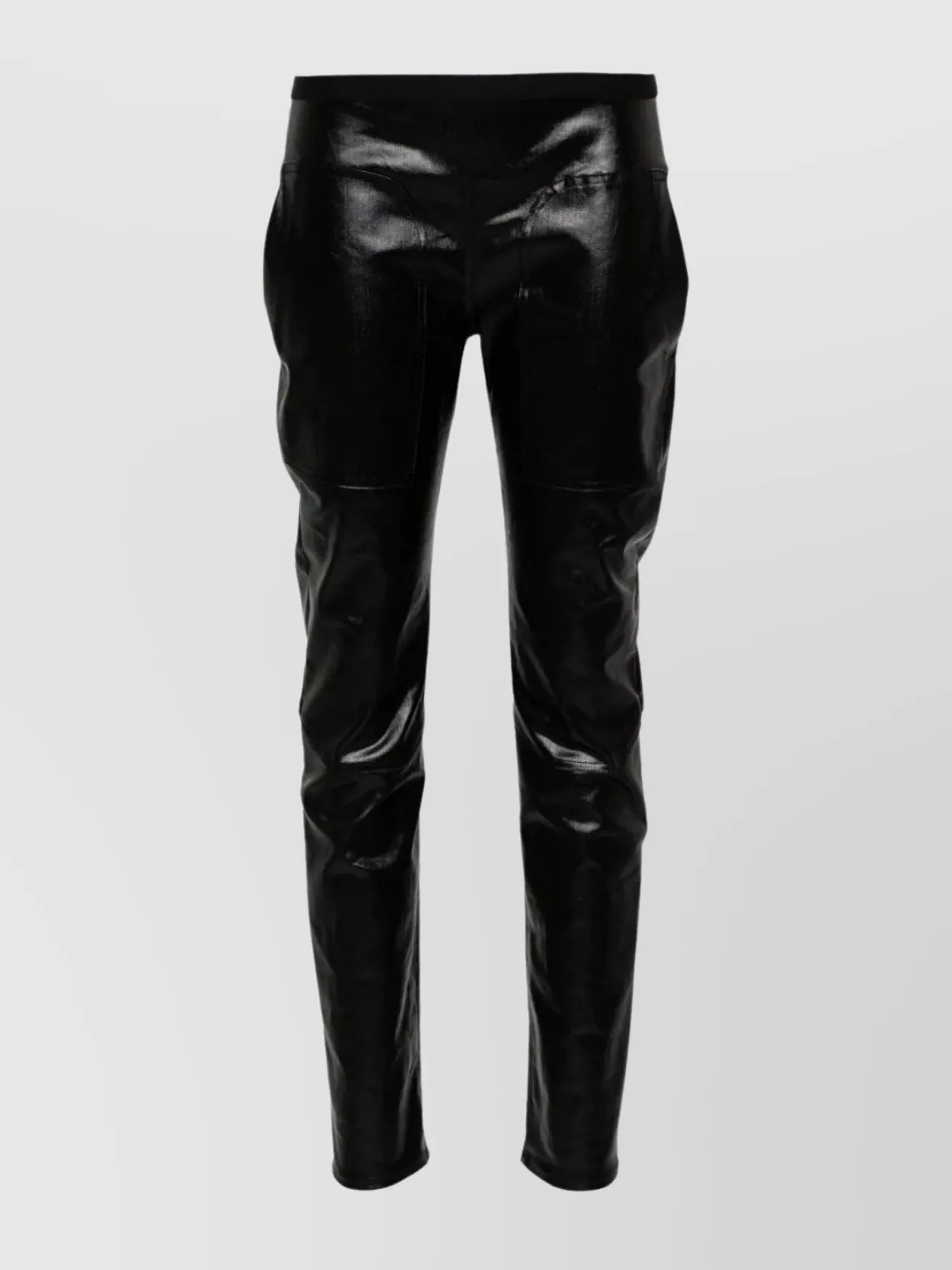 Shop Rick Owens Sculpted Faux Leather Leggings With Elastic Waistband