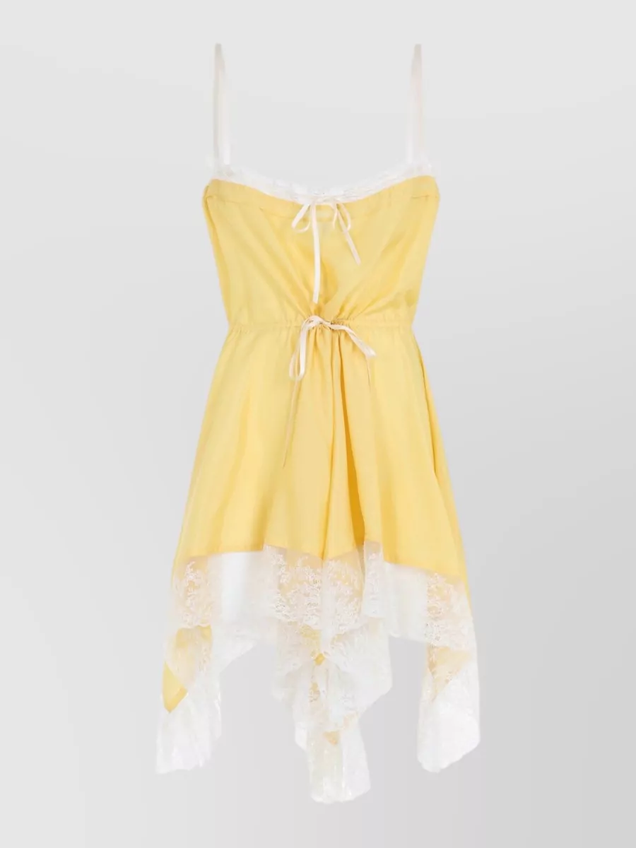 Saint Laurent Silk lace-detail strapless mini nightdress