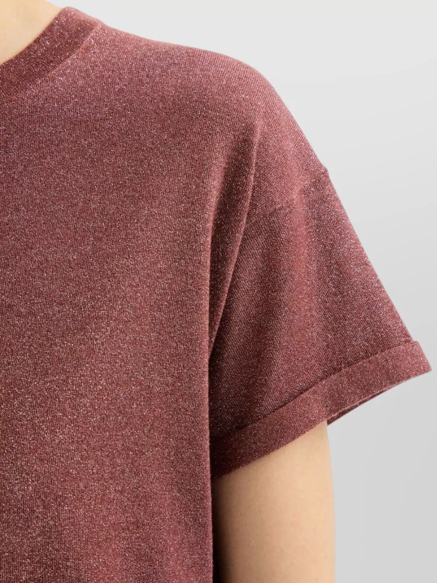 Brunello Cucinelli Cashmere Silk Glitter Short-Sleeve T-Shirt