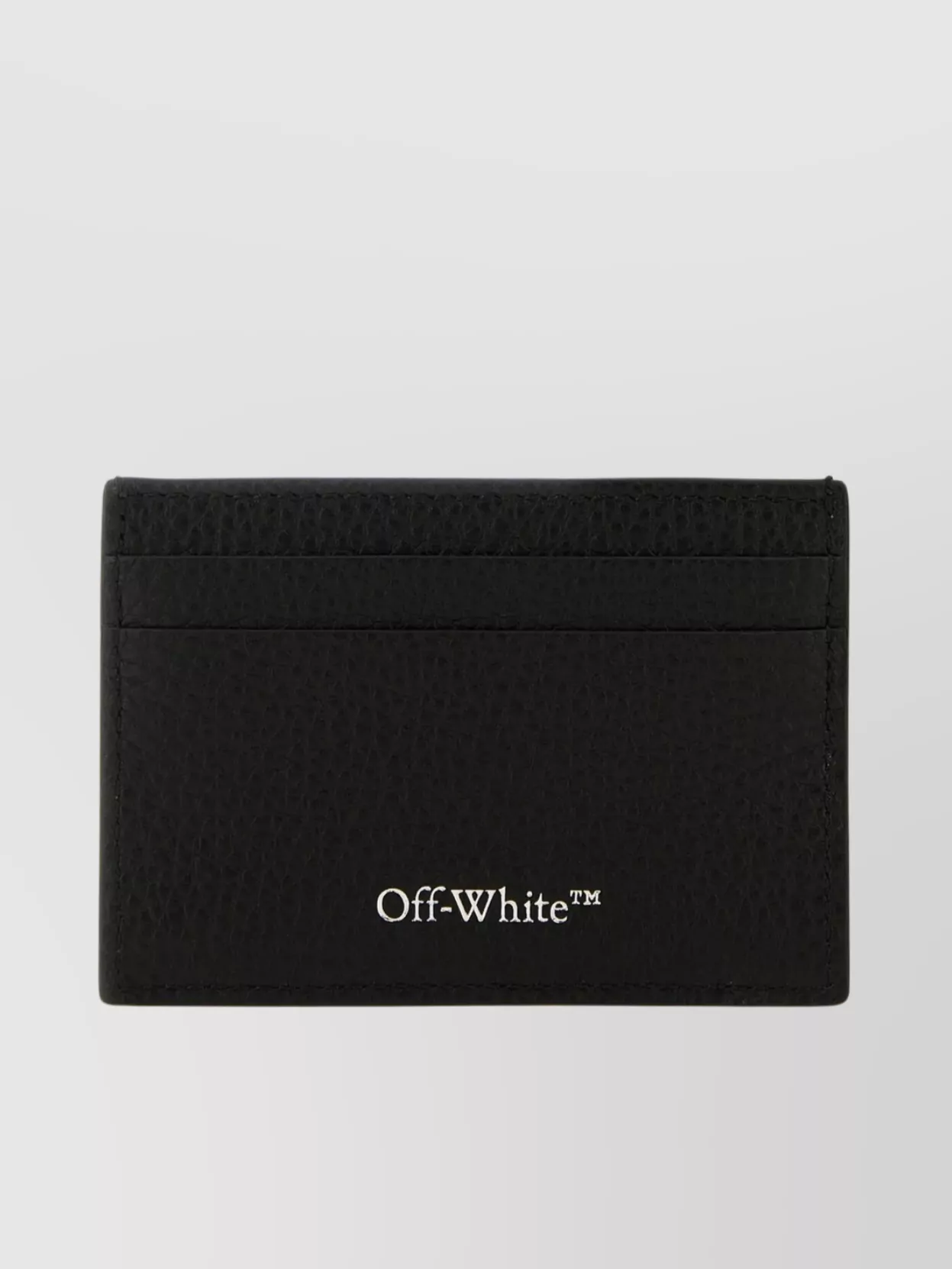 Shop Off-white Leather Cardholder With Embossed Diag Motif In Black