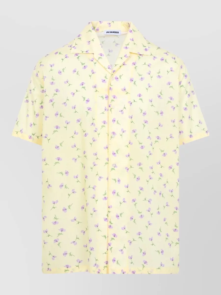 Jil Sander floral-print short-sleeve camp-collar shirt