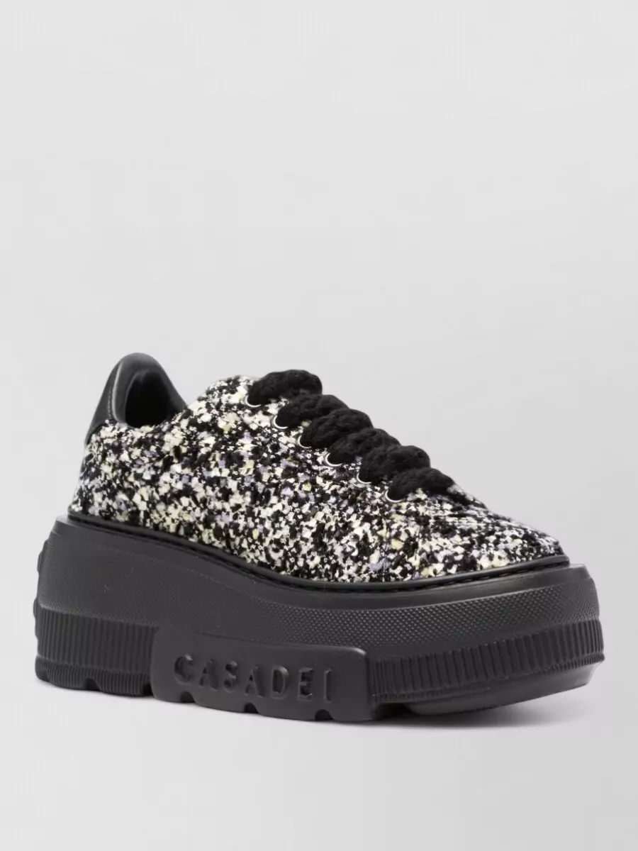 Casadei bouclé platform low-top sneakers