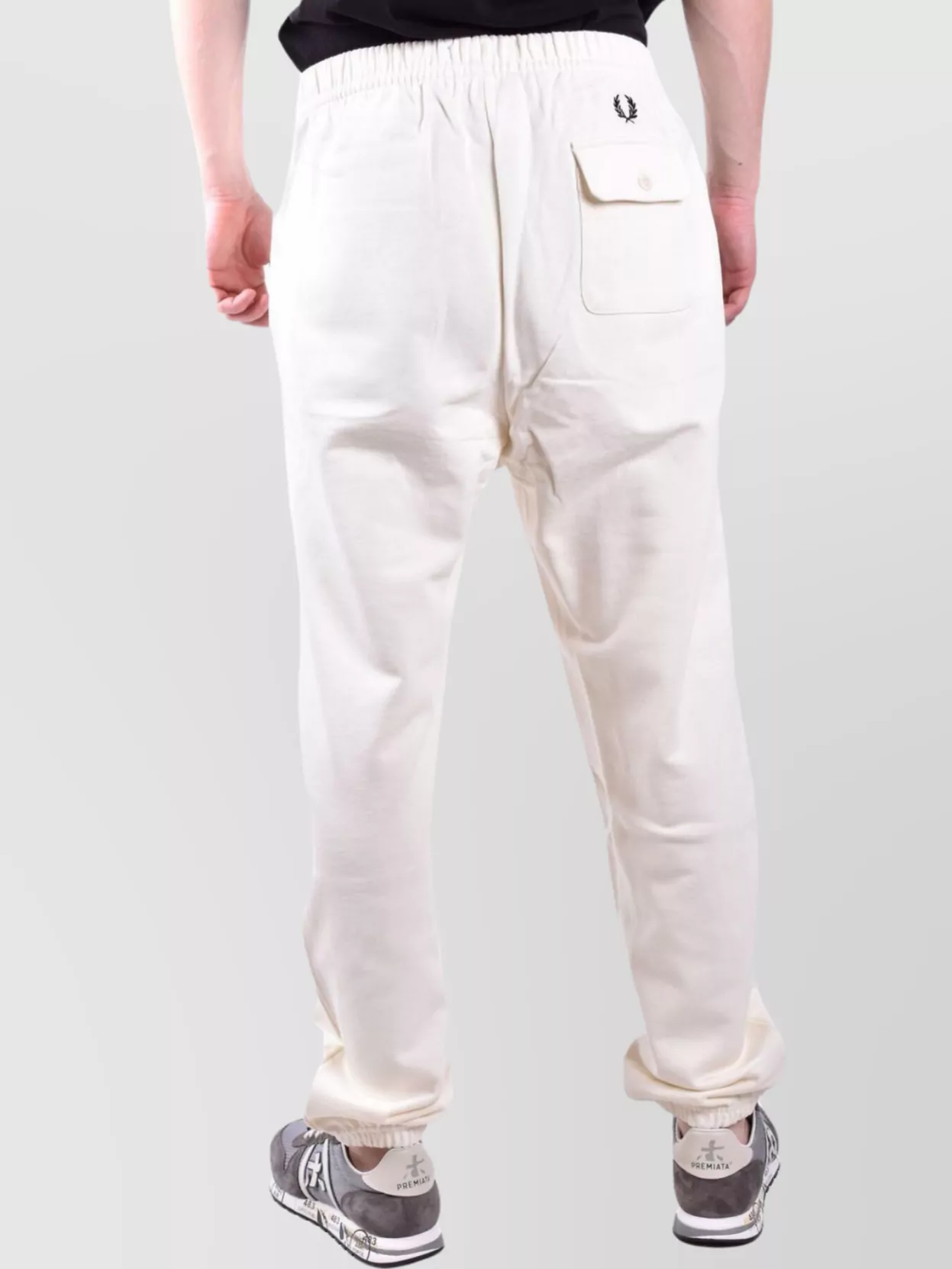 Fred Perry Trousers With Elastic Waistband And Cuffed Ankles