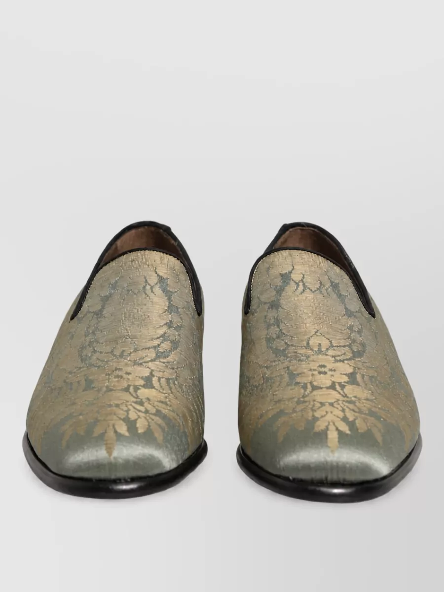 Dolce&Gabbana leather floral-jacquard monk shoes