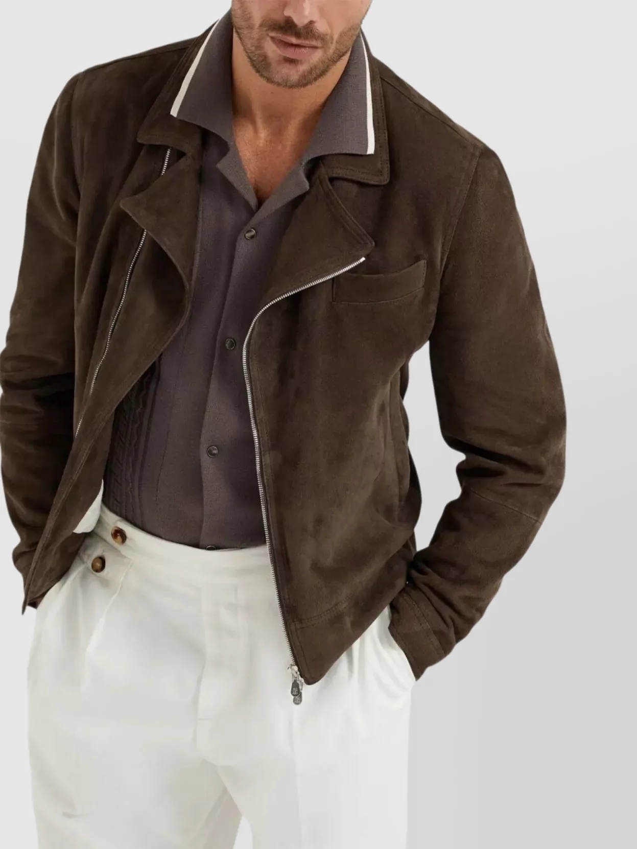 Brunello Cucinelli Knit Polo Shirt Contrast Collar