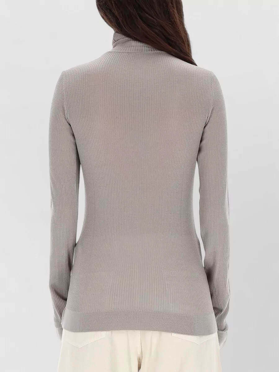 Lemaire Turtleneck Top Fitted Ribbed Long Sleeve