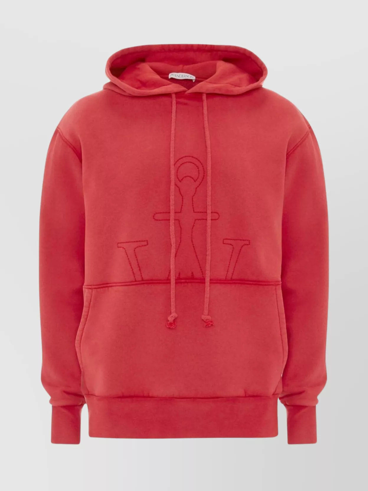 Shop Jw Anderson Hooded Sweater With Drawstring And Pouch Pocket In Red
