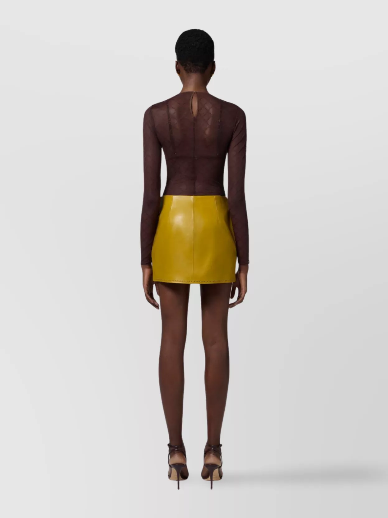 Elisabetta Franchi Sheer Fabric Long Sleeves Round Neckline