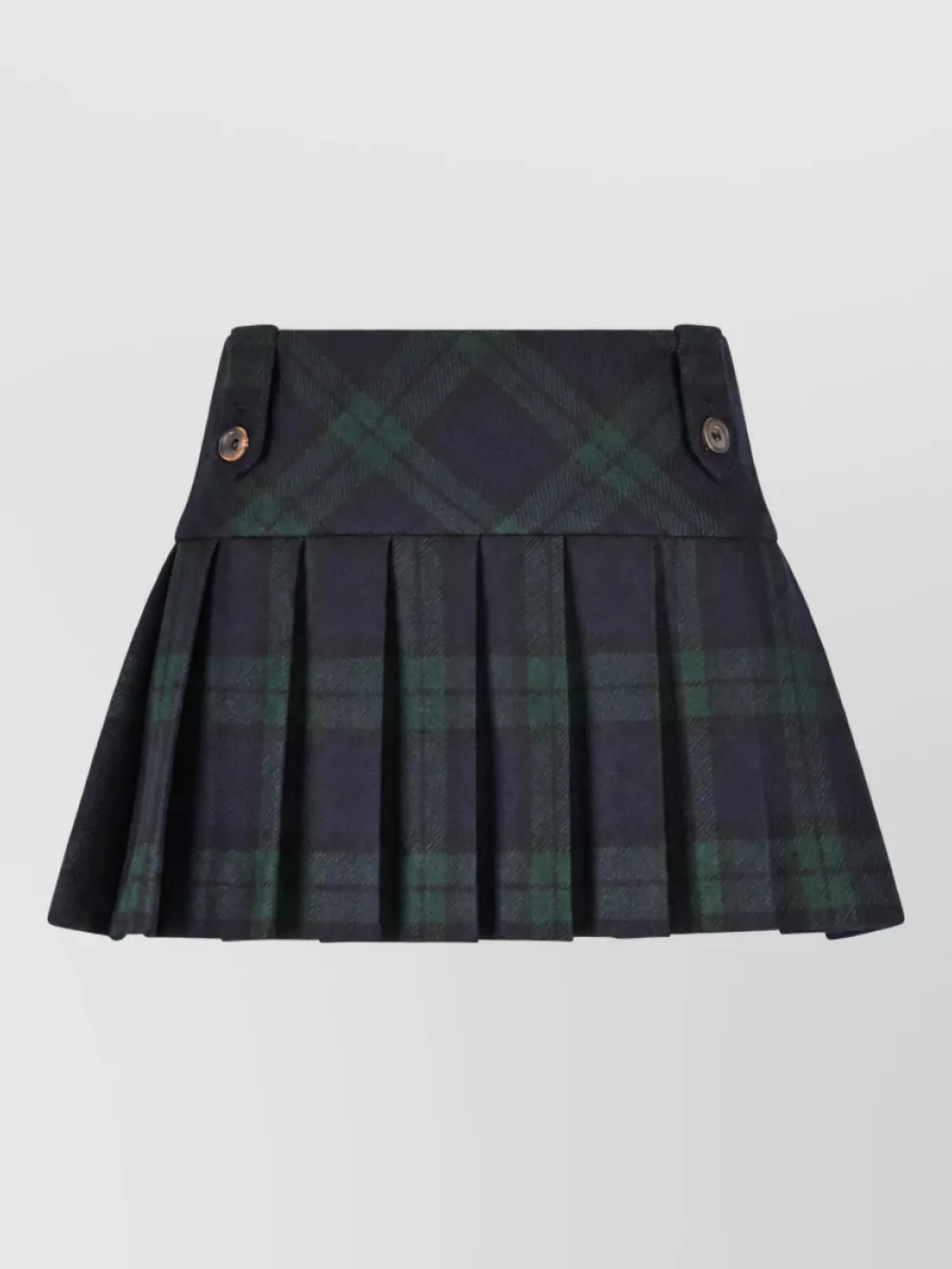 Miu Miu wool tartan pleated mini skirt