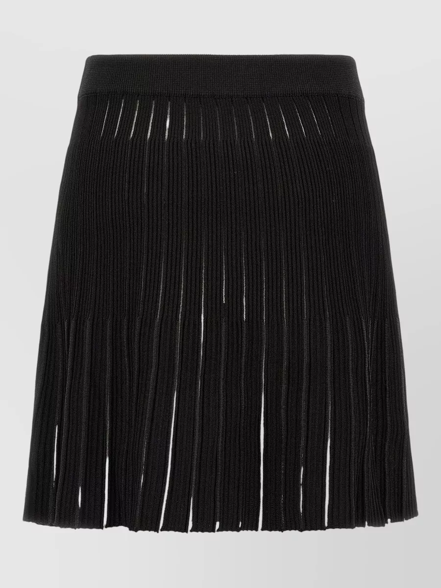 Balmain Ribbed Pleated Mini Skirt