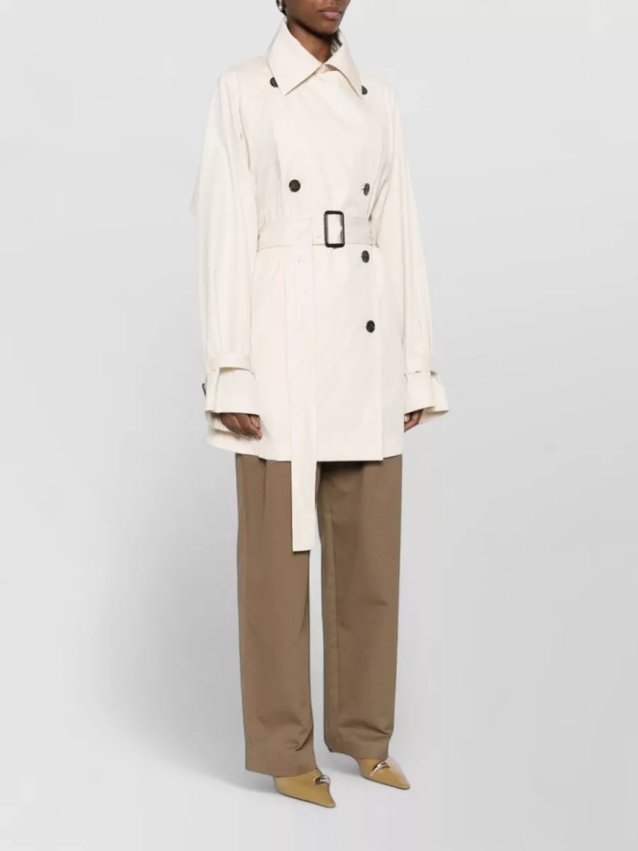 Totême Cotton Trench Coat Belted Waist Storm Flap