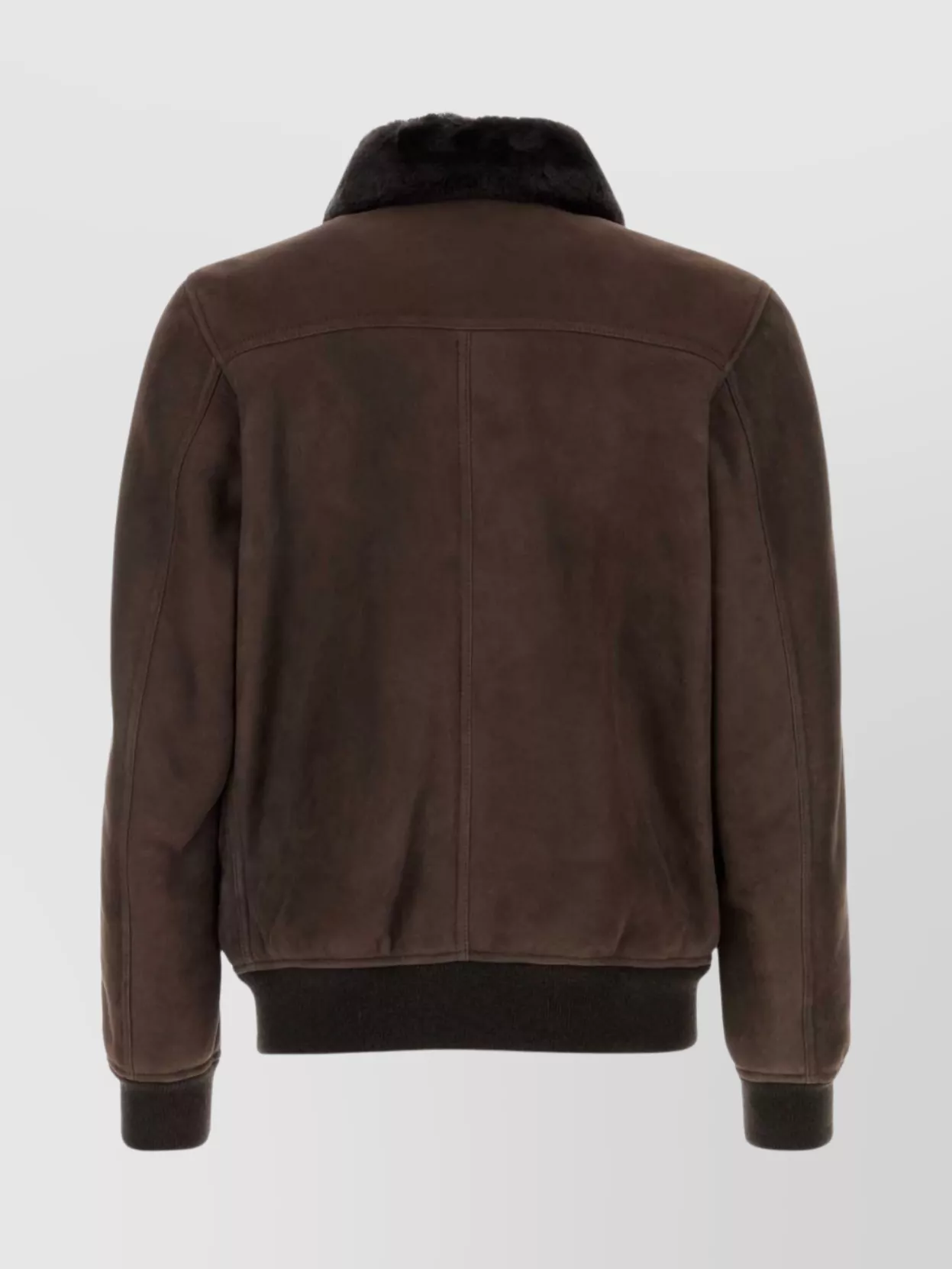 Moorer Suede Fiano Jacket Fur Collar In Brown