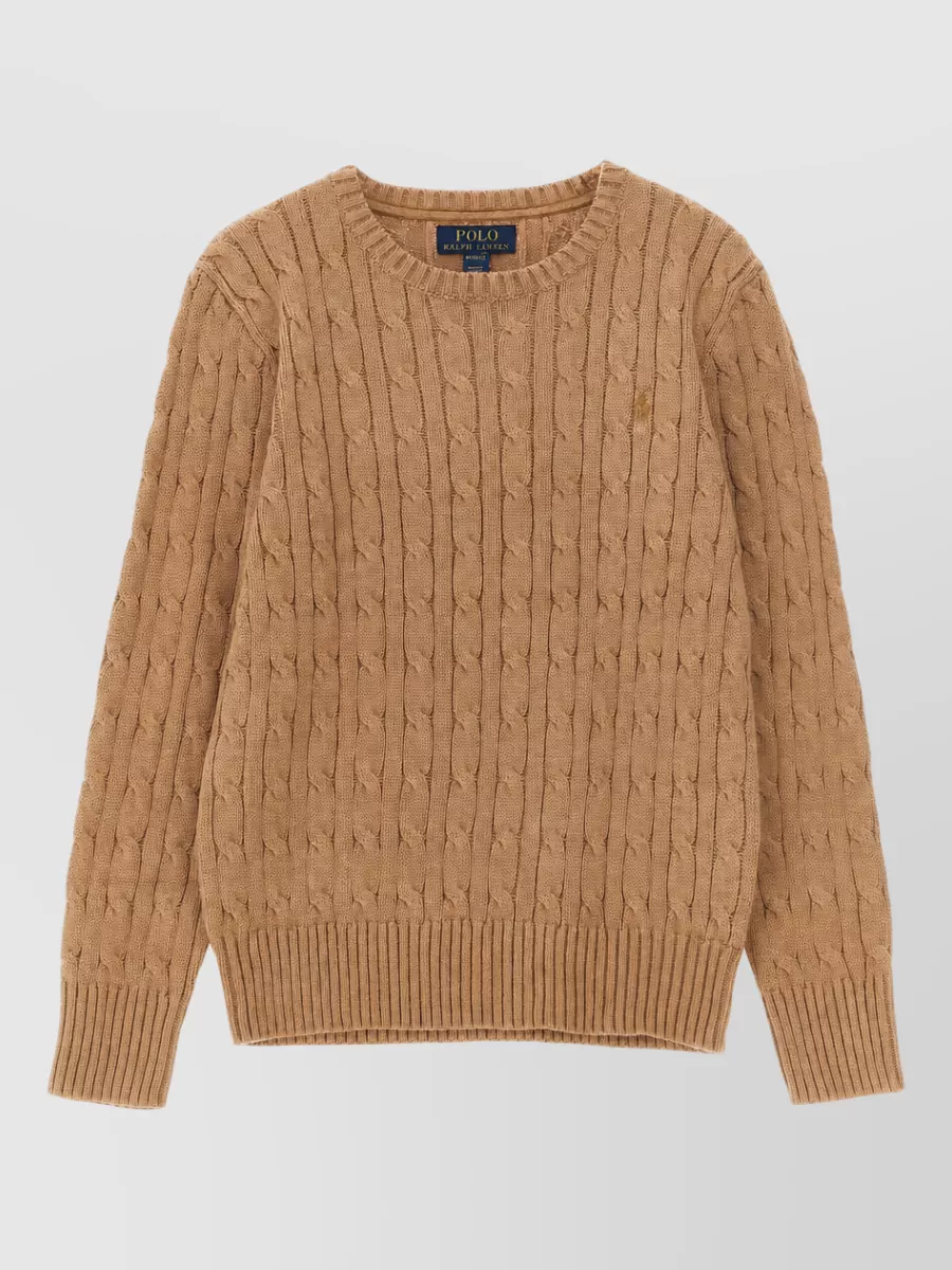 Polo Ralph Lauren Cable-Knit Cotton Crew-Neck Sweater