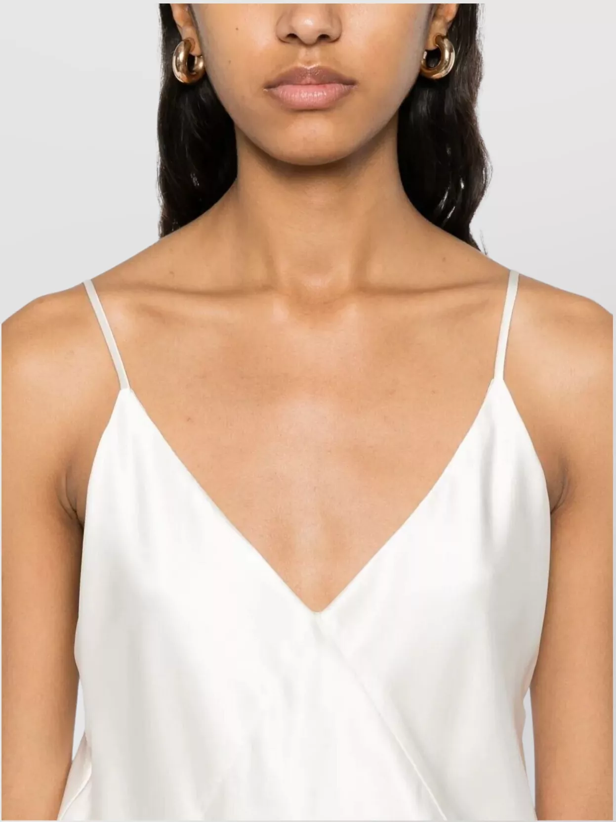 Max Mara Draped Silk Sleeveless V-neck Top In Neutral