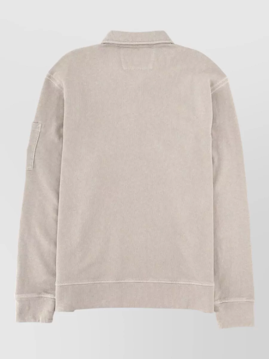 C.p. Company Cotton Zip Polo Sweatshirt