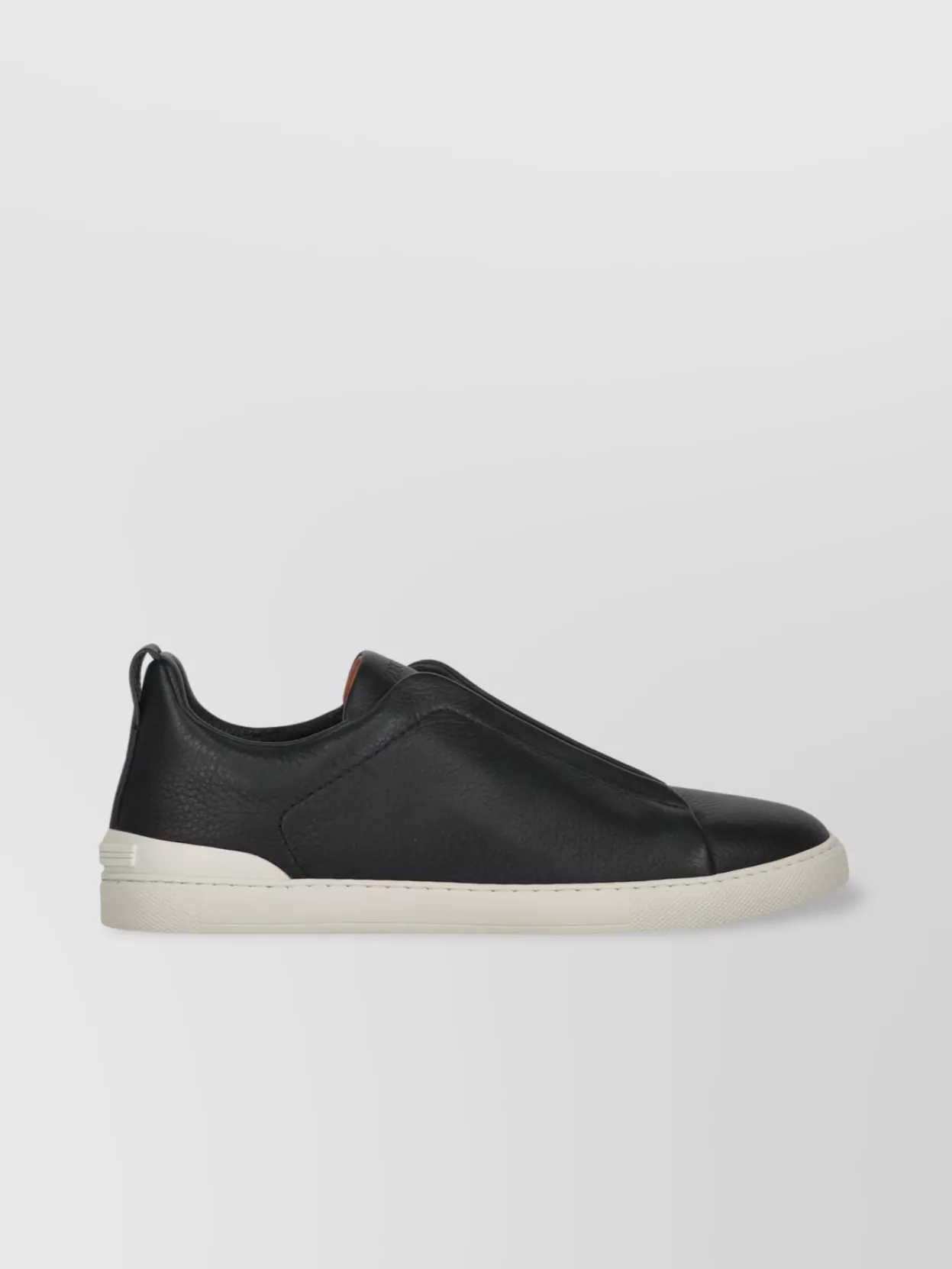Zegna Logo Detail Leather Sneakers