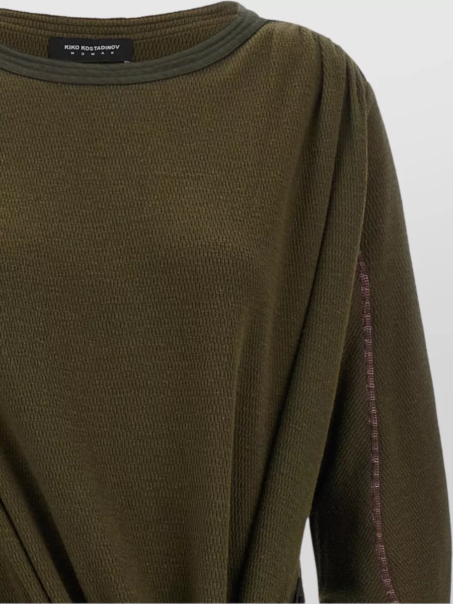 Kiko Kostadinov Textured Asymmetric Long-Sleeve Dress