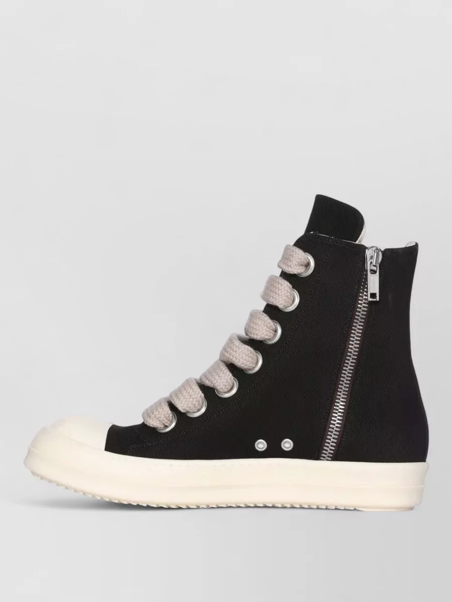 Rick Owens Drkshdw Cotton High-Top Lace-Up Sneakers