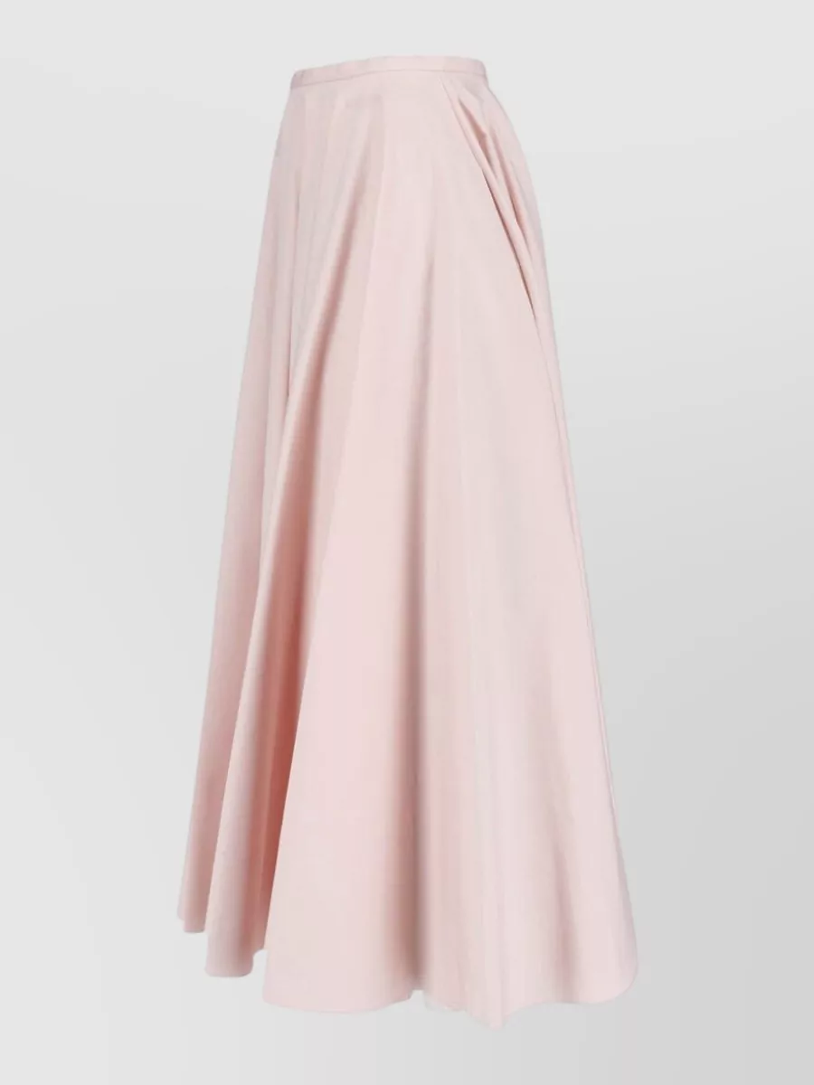 Givenchy Cotton Pleated A-Line Midi Skirt