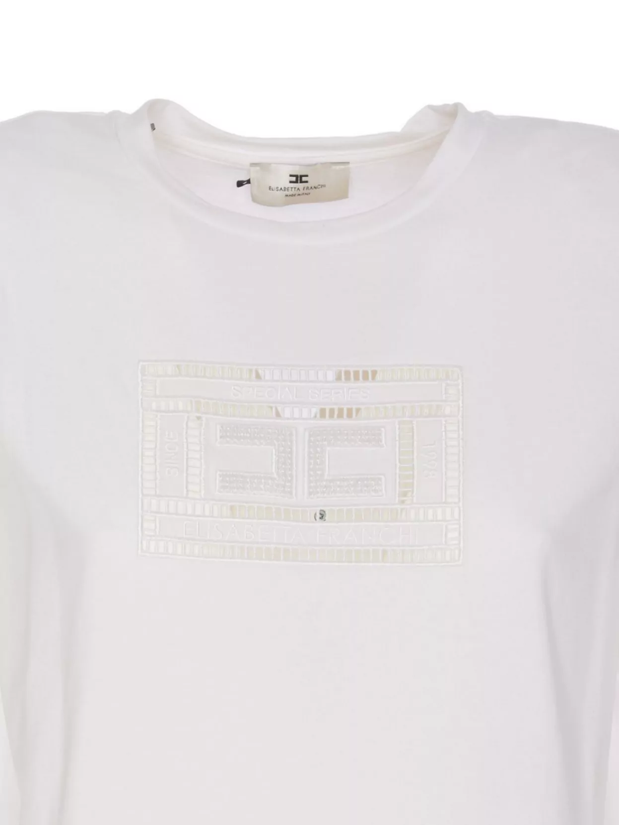Elisabetta Franchi Crewneck Regular Fit Top With Reinforced Shoulder