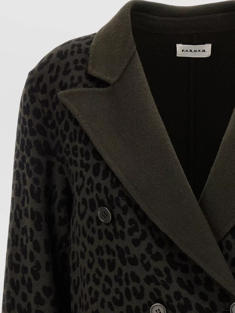 P.a.r.o.s.h. Animal-Print Double-Breasted Wool Blazer