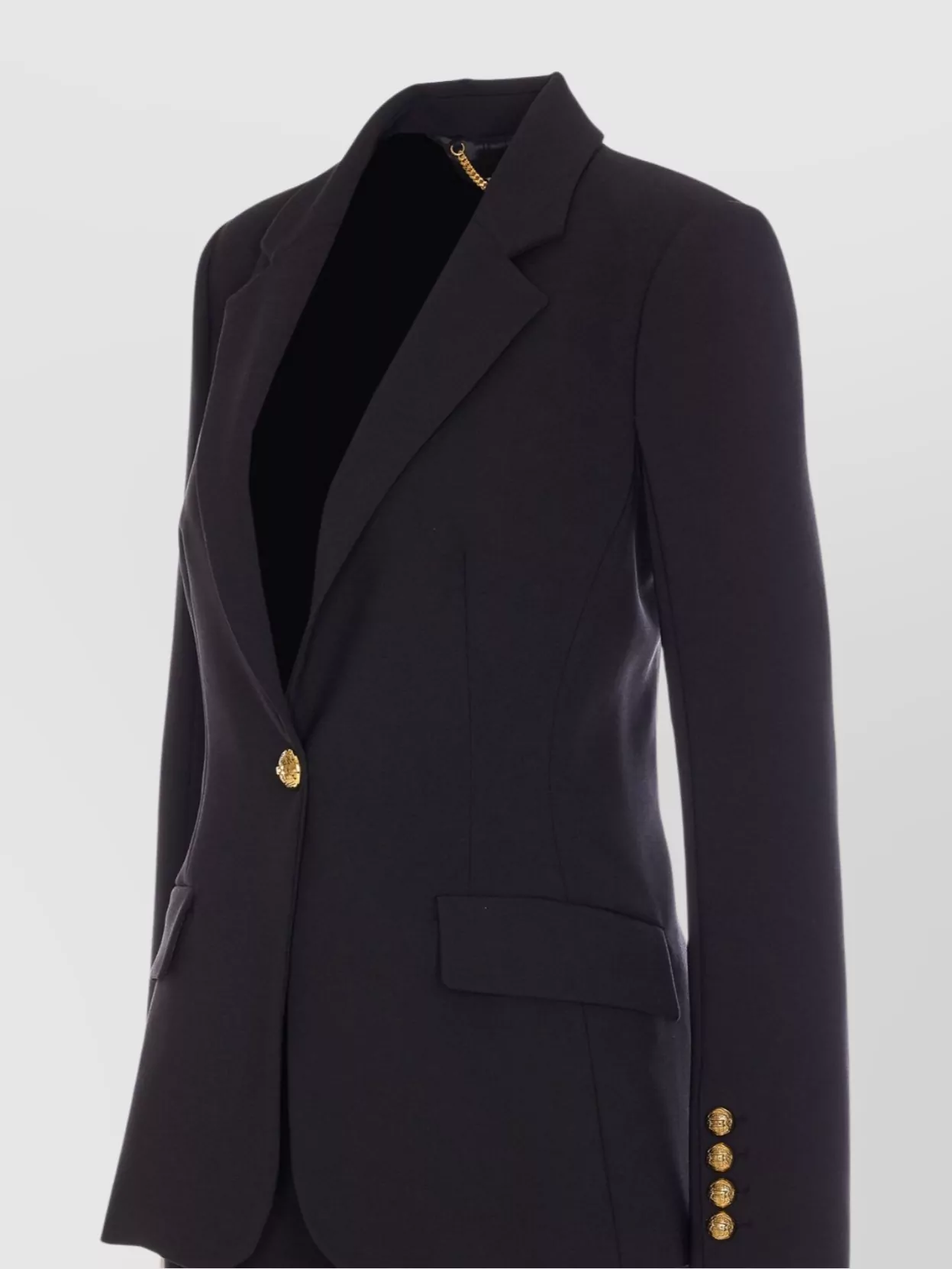 Shop Elisabetta Franchi V-neck Suit With Reinforced Shoulder And Buttons