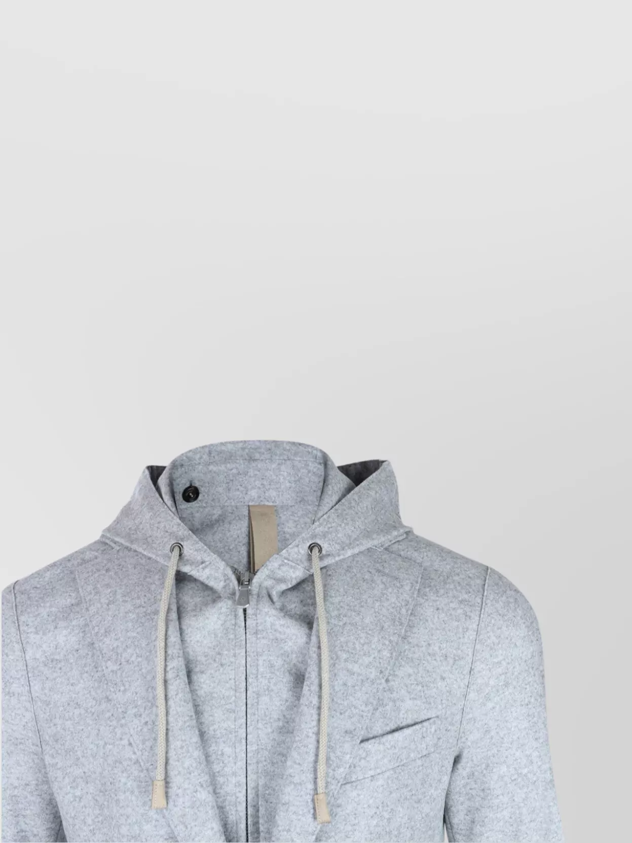 Eleventy Hooded Blazer With Front Pockets And Long Sleeves In Gray