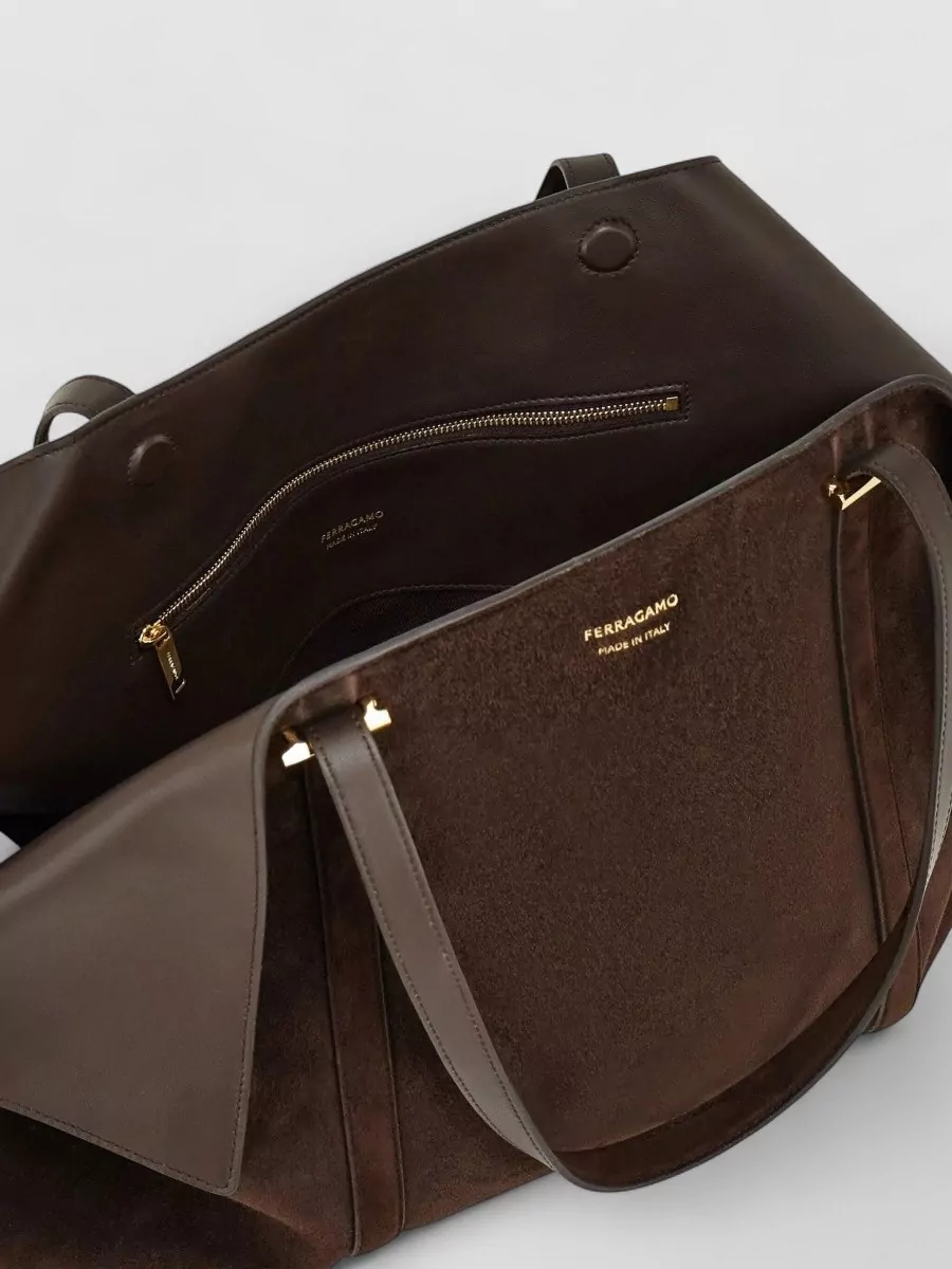 Ferragamo Large Tote Bag Contrast Panels