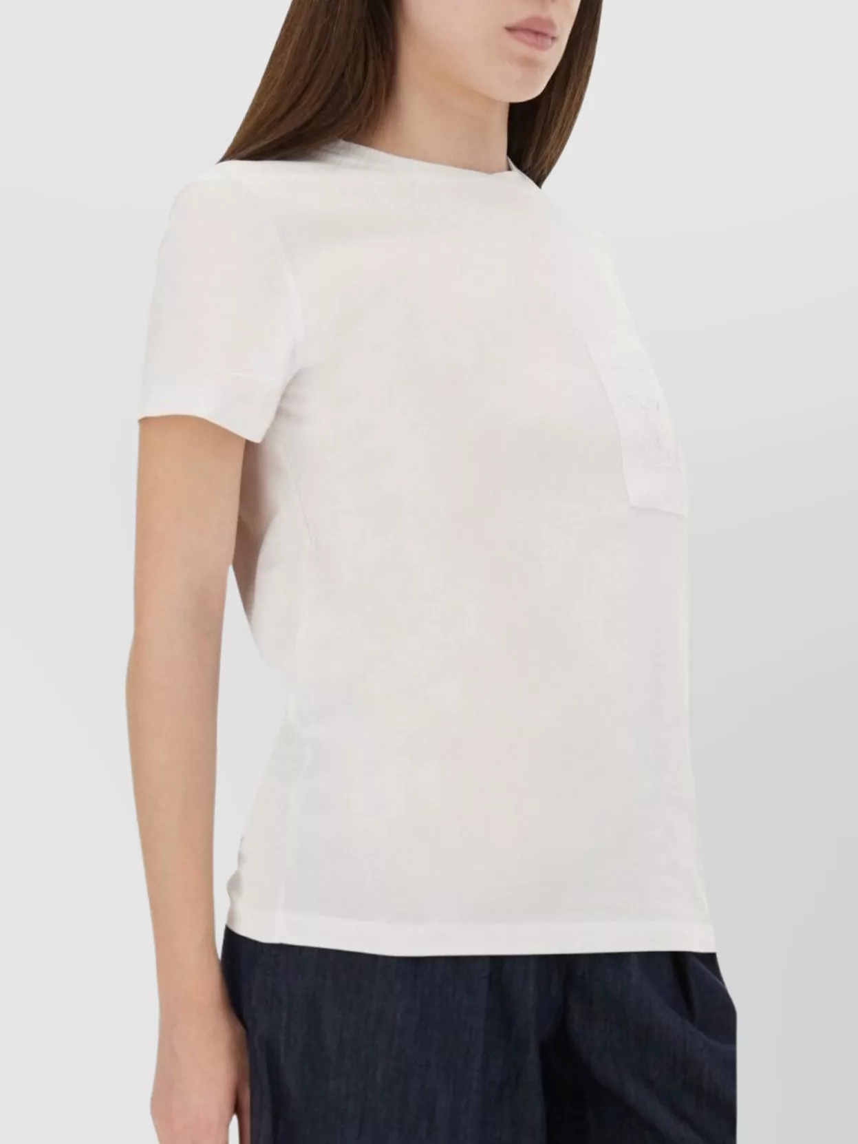 Max Mara Regular Fit Crew Neck T-Shirt With Pocket