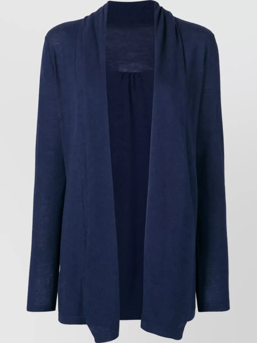 La Rose merino wool fine-knit longline cardigan