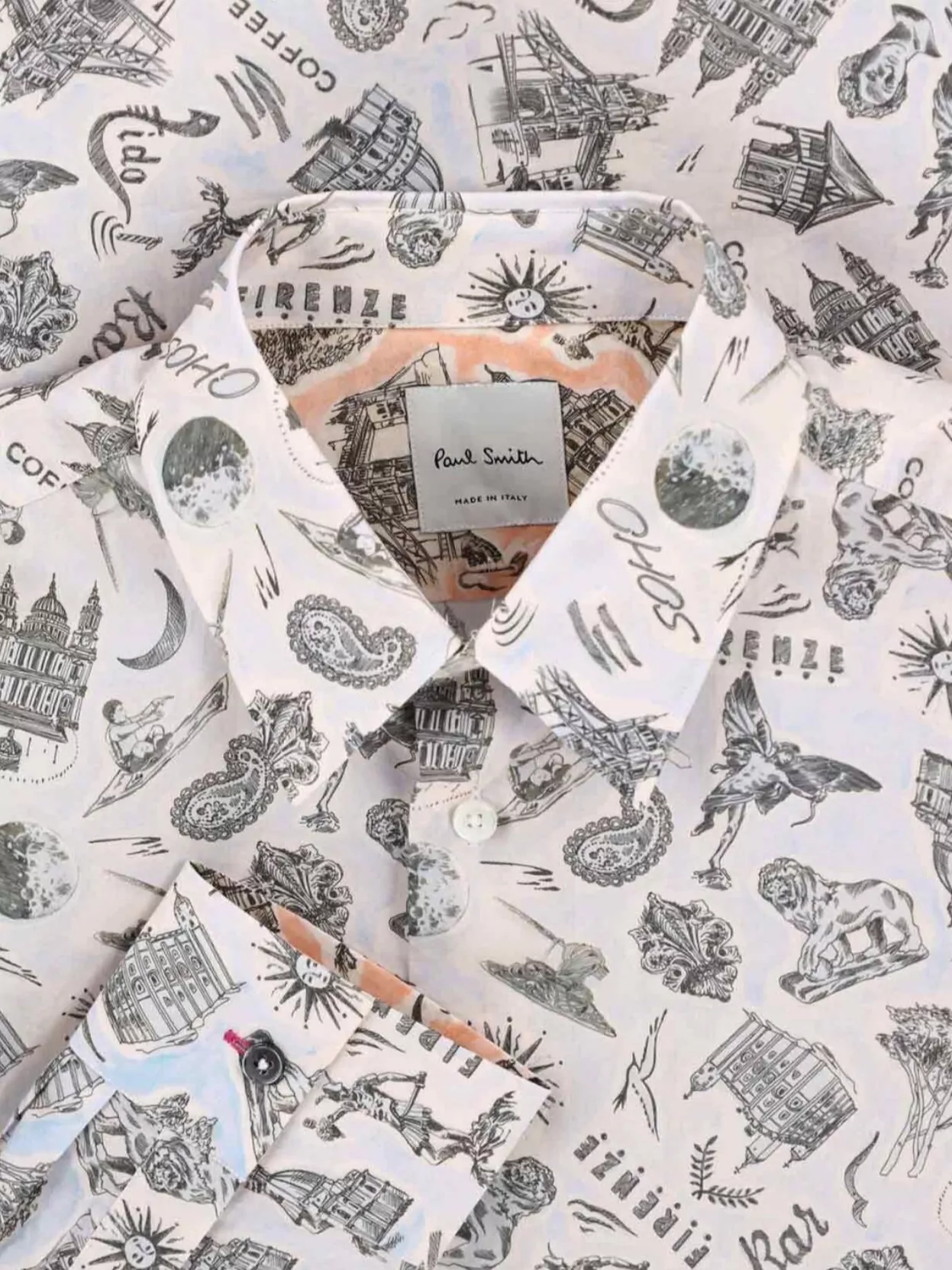 PAUL SMITH PRINTED COLLAR BUTTONED SHIRT 