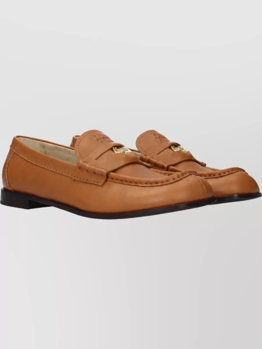 Miu Miu Leather Slip-On Loafers