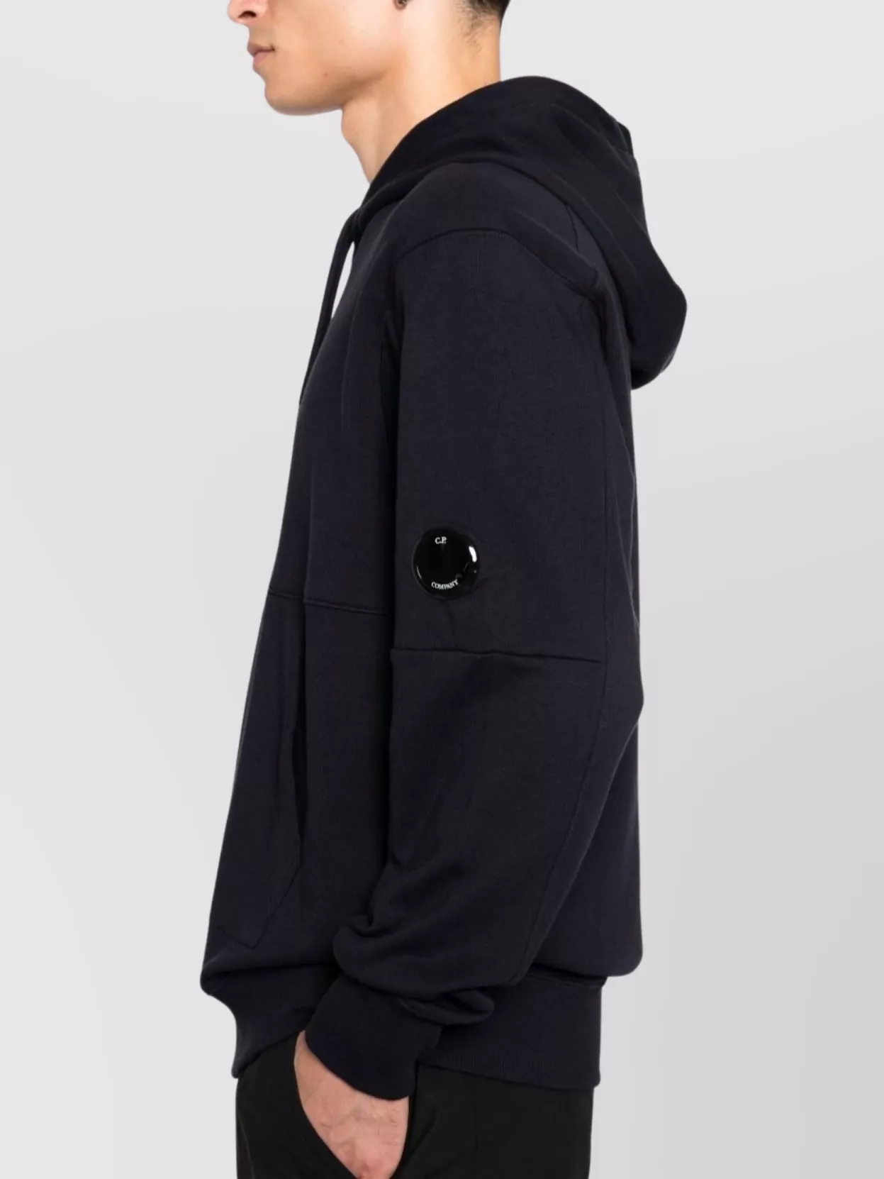 C.p. Company Hooded Sweatshirt With Pouch Pocket In Black