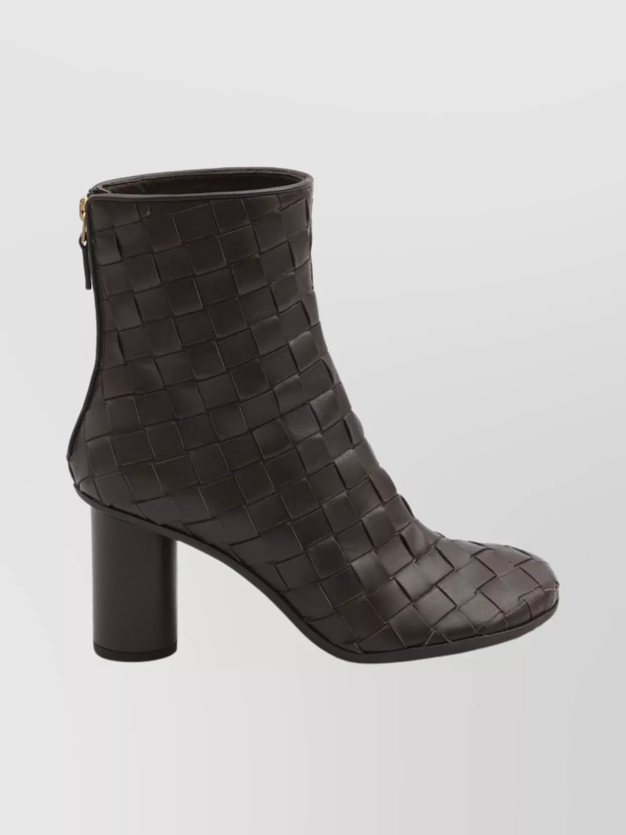 Bottega Veneta Atomic 75 Intrecciato Leather Ankle Boots In Black
