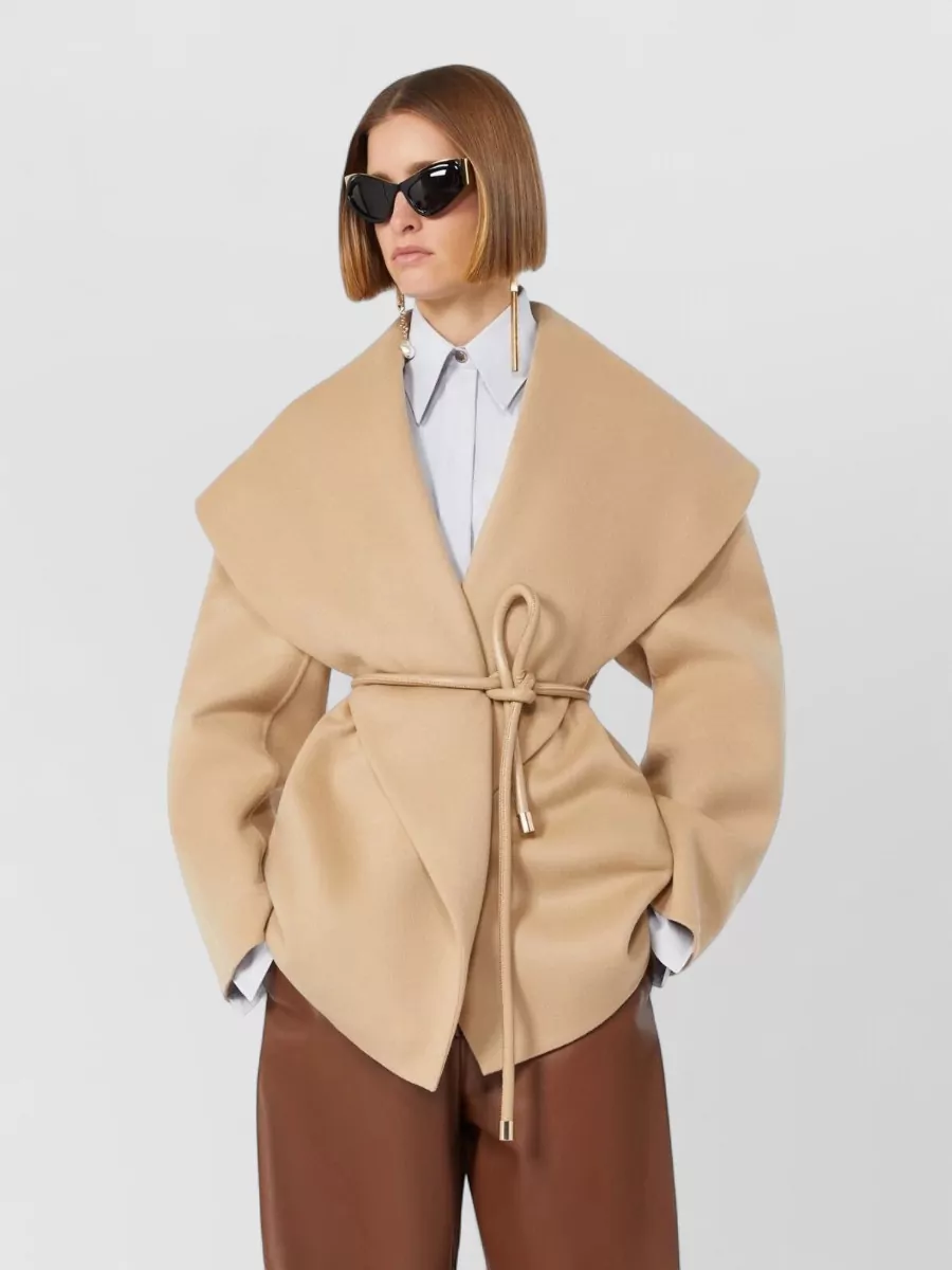 Sportmax Virgin Wool Belted Single-Breasted Coat