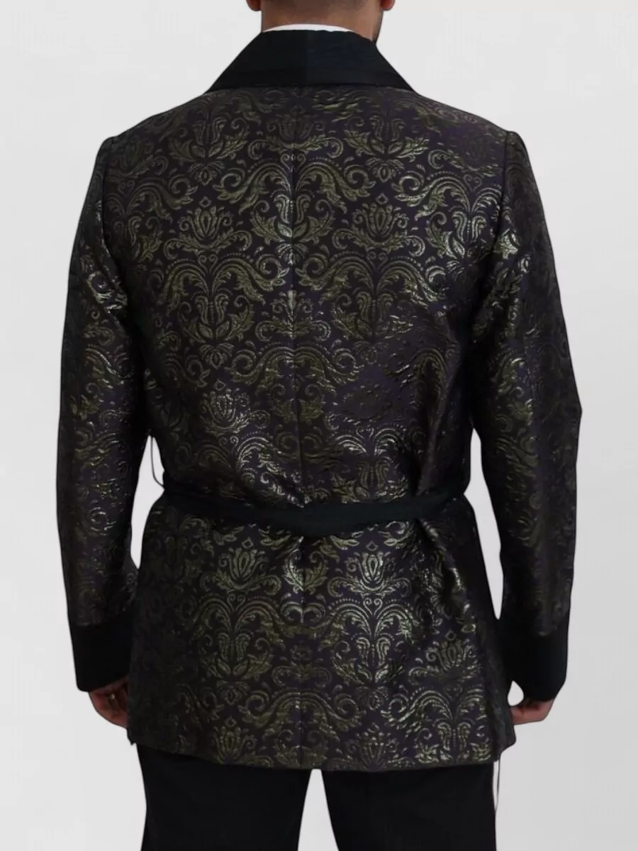 Dolce&Gabbana Silk Brocade Belted Shawl Collar Dinner Jacket