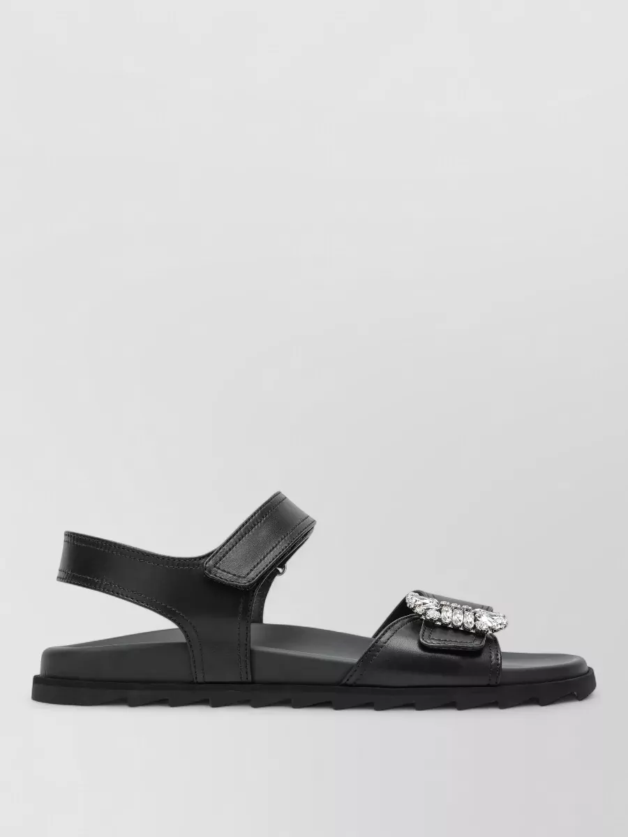 Roger Vivier leather crystal-embellished sandals