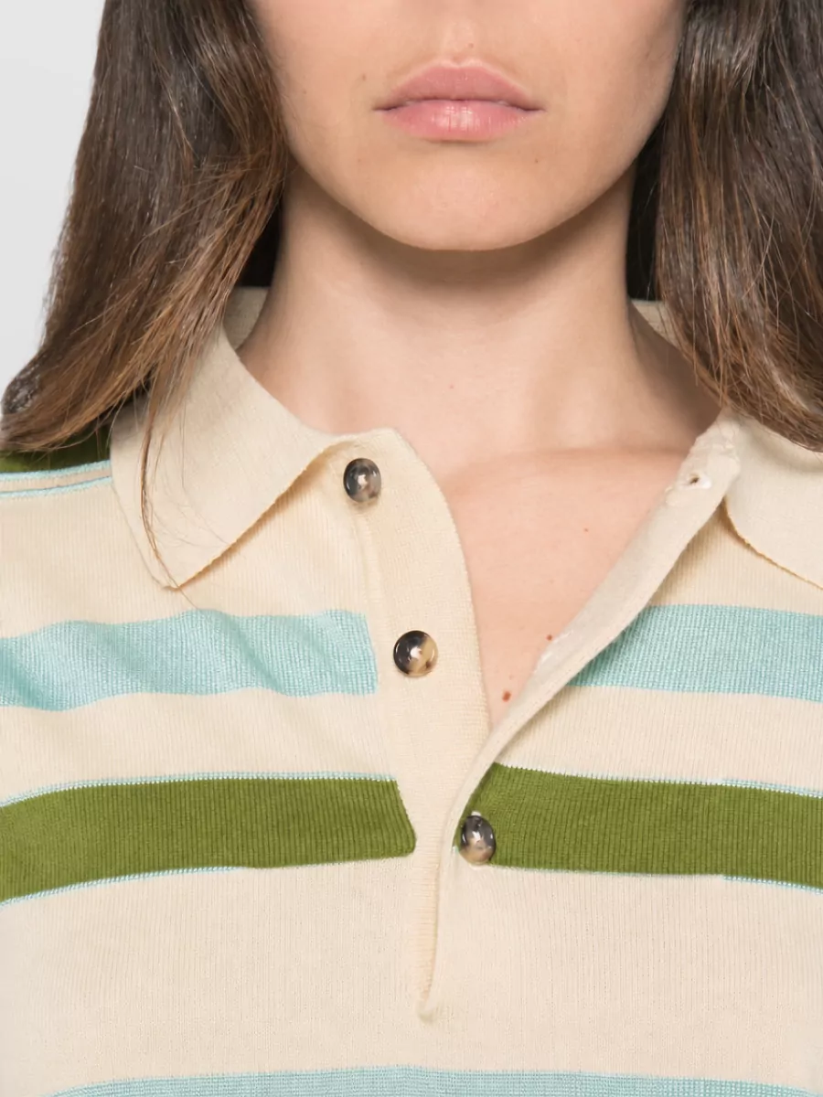 Jw Anderson Striped Long-Sleeve Polo Shirt