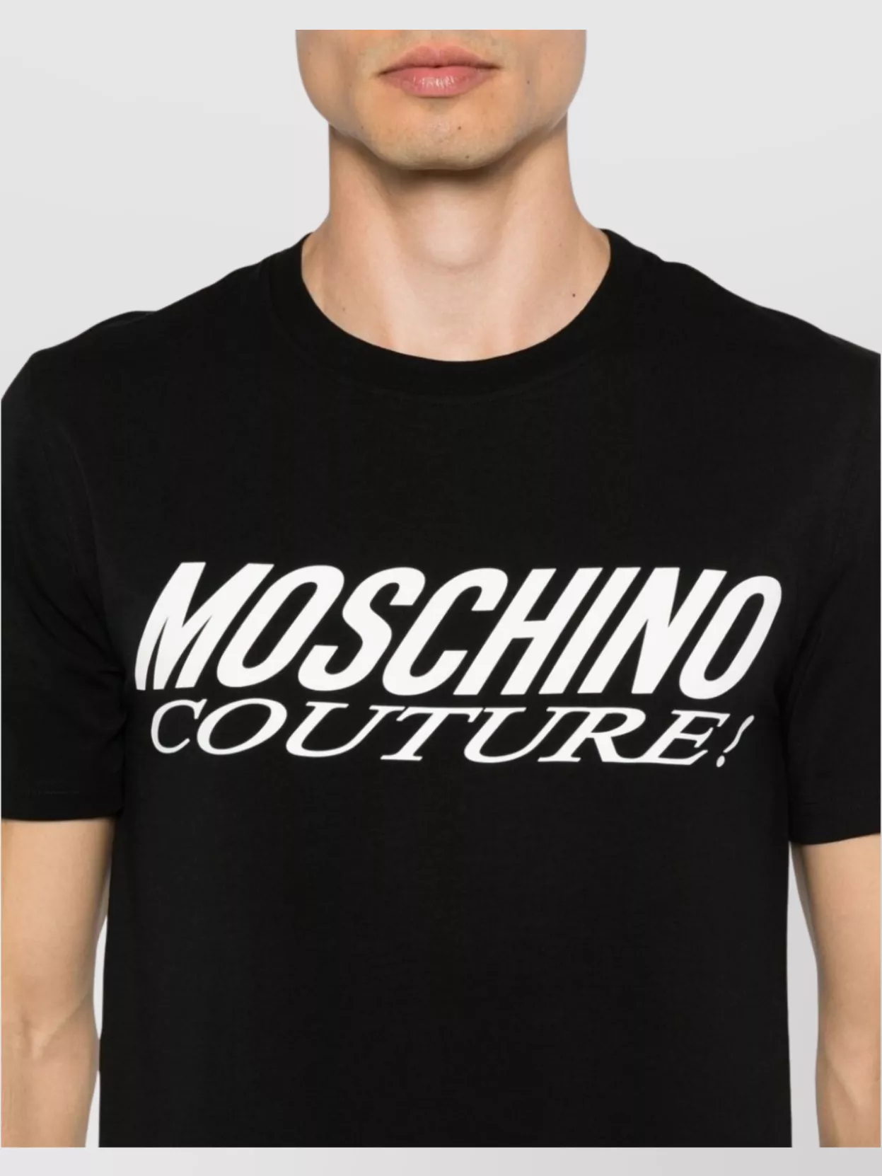 Moschino Logo Cotton Blend T-shirt In Black
