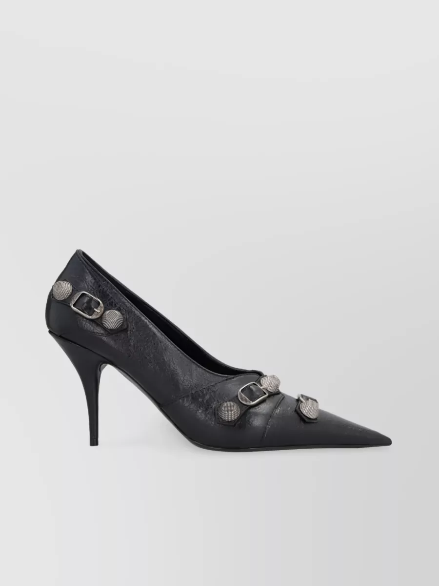 Shop Balenciaga Cagole 90mm Cracked Heel Pumps In Black