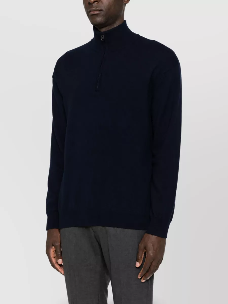Lisa Yang Cashmere Half-Zip Stand-Collar Sweater
