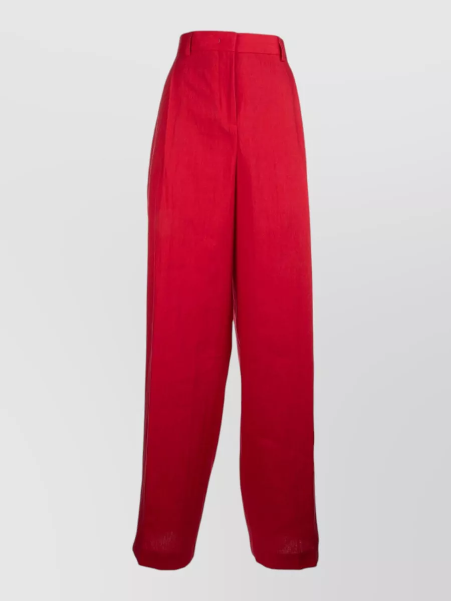 Paul Smith Tailored Trousers Belt Loops Button Detail Pockets In Red