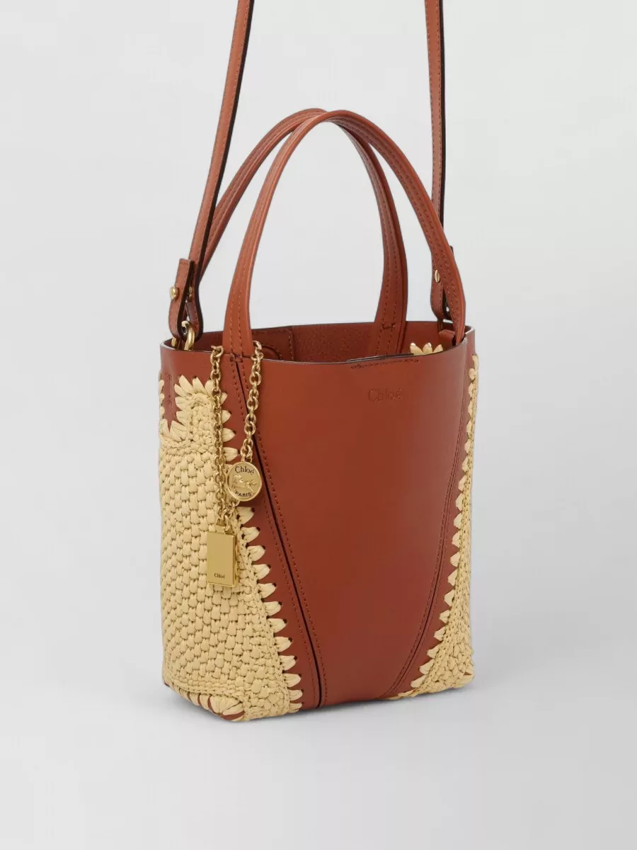 Chloé Chloé Spin Small Raffia And Leather Bucket Bag
