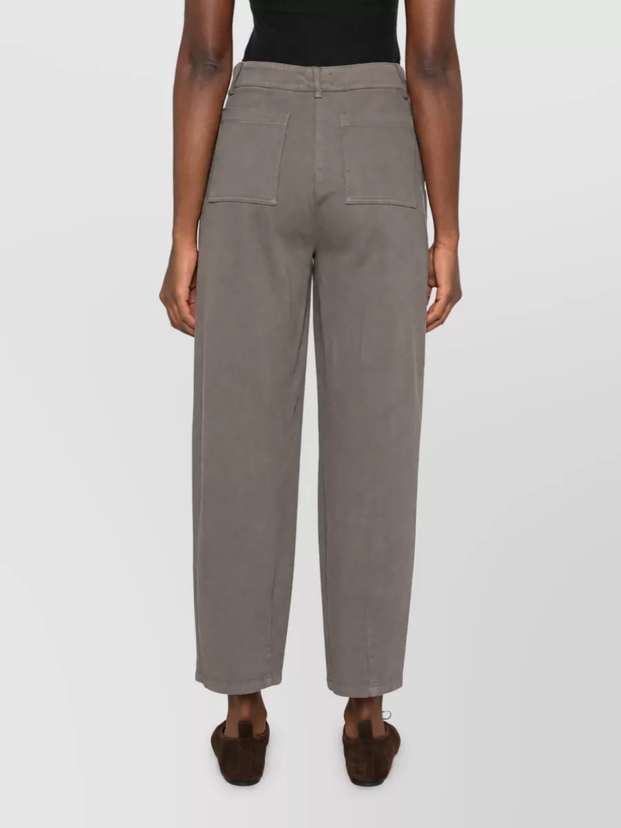 Via Masini 80 Cotton Twill High-Rise Straight-Leg Trousers
