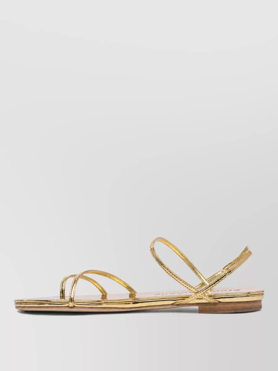 Studio Amelia Leather Helix Flat Sandals