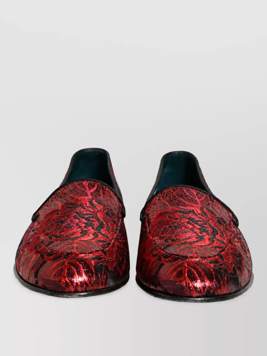 Dolce&Gabbana leather floral-jacquard slippers